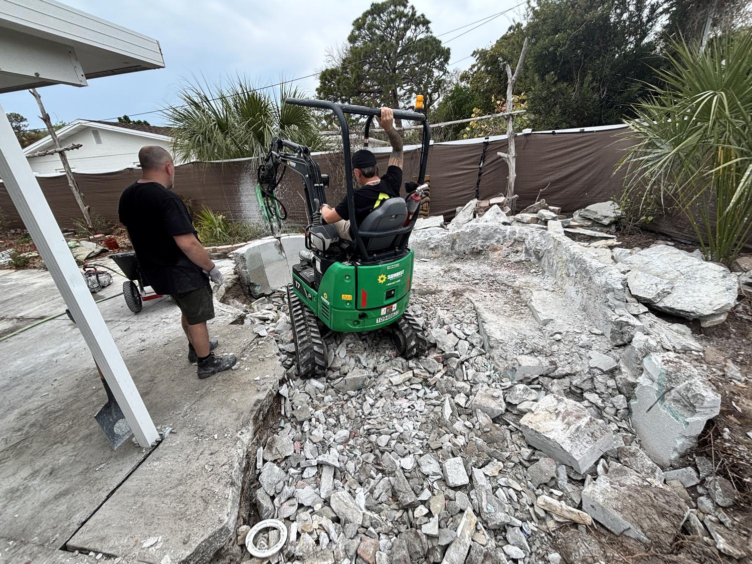 Concrete and patio demolition with full debris haul-off in Tampa Bay